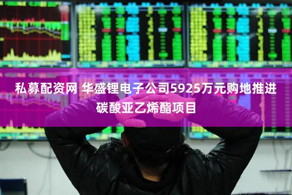 私募配资网 华盛锂电子公司5925万元购地推进碳酸亚乙烯酯项目